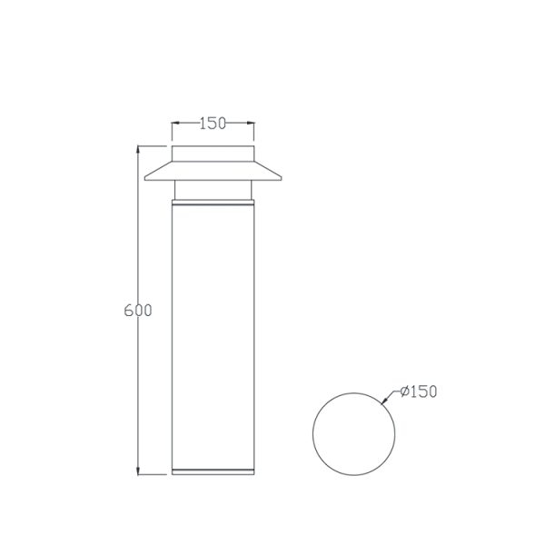 B4302 02 Lawn Bollard light