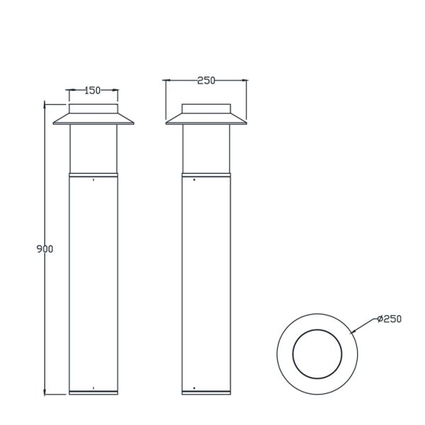 B4303 02 Lawn Bollard light