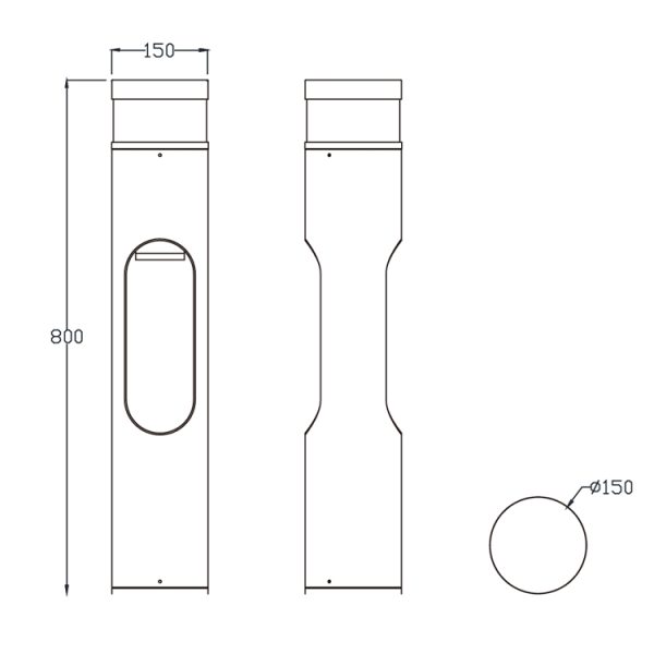 B4304 03 Lawn Bollard light