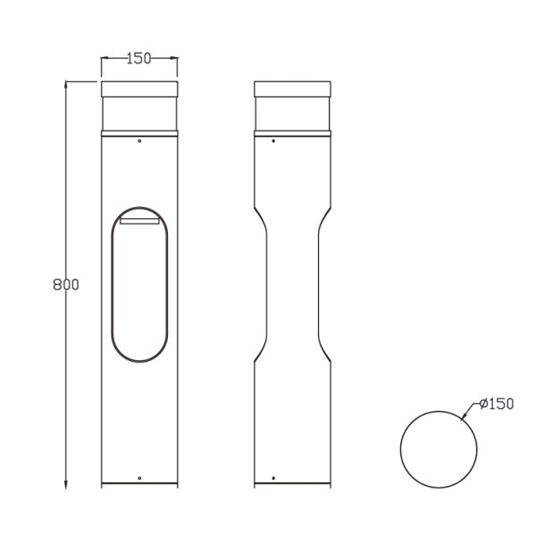 B4305 02 Lawn Bollard light