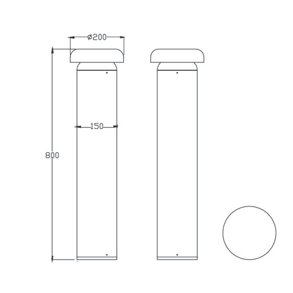 B4306 02 Lawn Bollard light