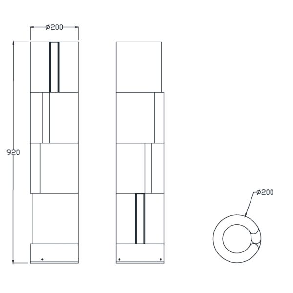 B4307 03 Lawn Bollard light