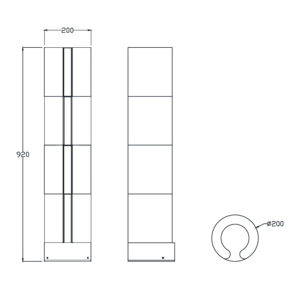 B4308 03 Lawn Bollard light