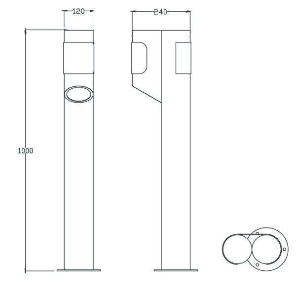 B4310 03 Lawn Bollard light