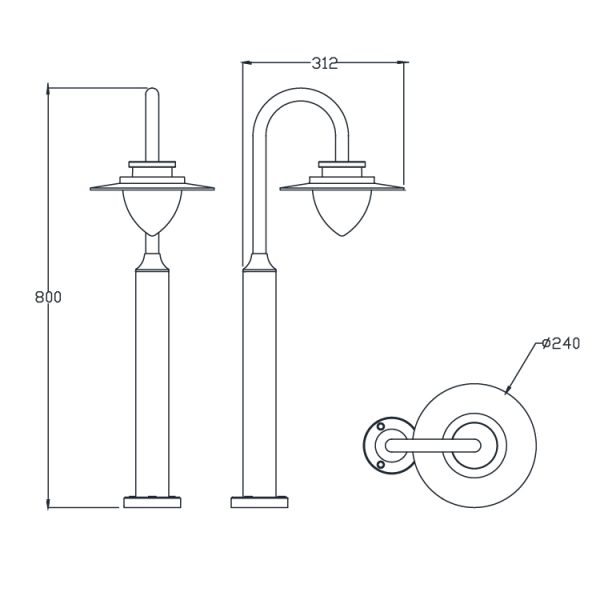 B4315 02 Lawn Bollard light