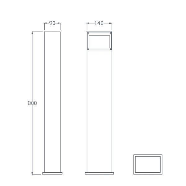 B4317 02 Lawn Bollard light