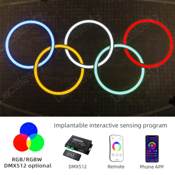 Luce da giardino per esterni Sensore quadrato che cambia colore RGB Vetro temperato Luce da incasso a terra per pavimentazione a LED interrata - Immagine 4