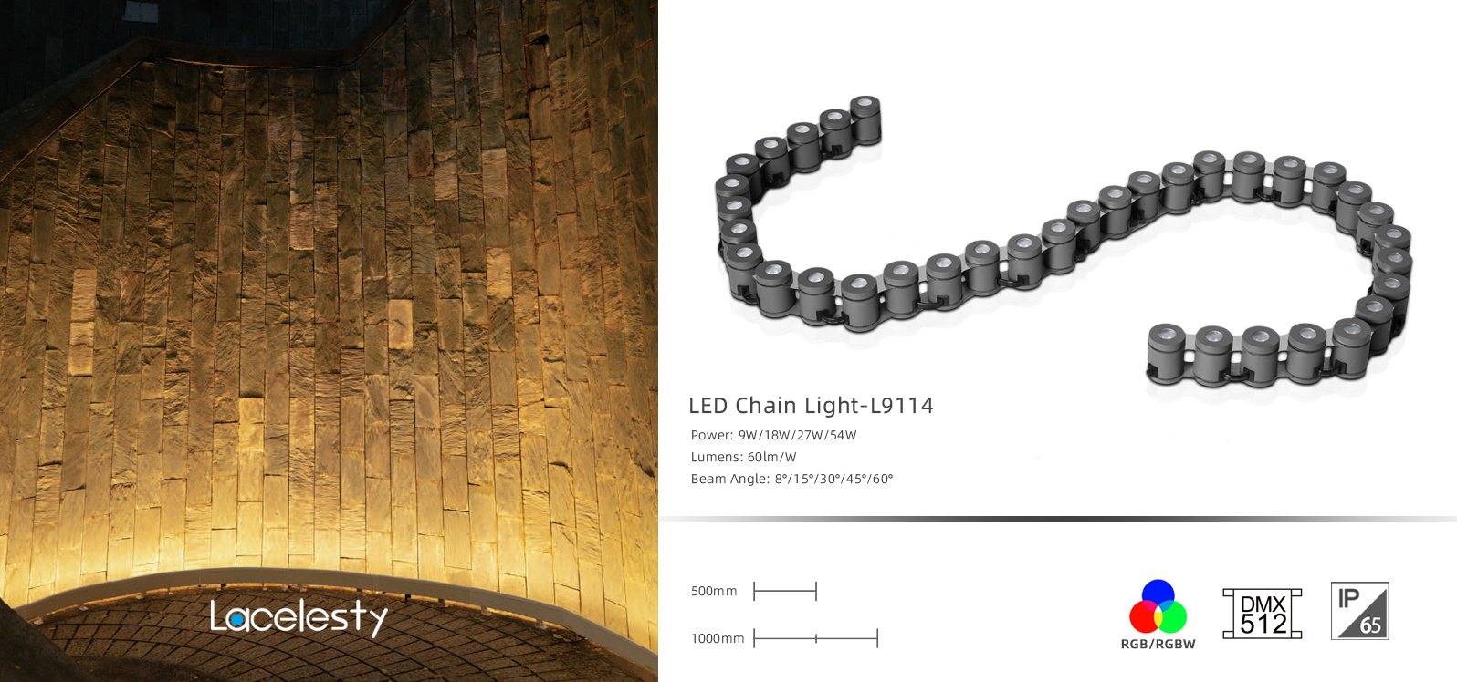 Lacelesty Flexible Wall Washer LED Chain Light L9114 curved wall lighting projects