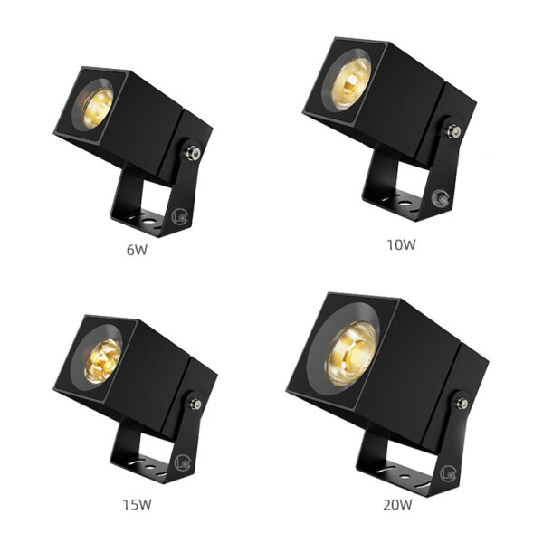 6W 10W 15W 20W Square Spotlight 220V IP65 Waterproof Landscape Spike Light Outdoor LED Garden Spike Light - Íomhá 2