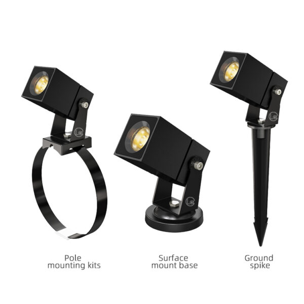 6W 10W 15W 20W Square Spotlight 220V IP65 Waterproof Landscape Spike Light Outdoor LED Garden Spike Light - Íomhá 5