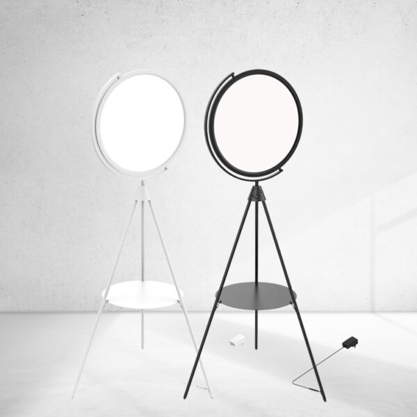 Modern Nordic Floor Lamp Living Room Decorative Circle Standing Rgb LED Tripod Round Floor Light - Imahe 2