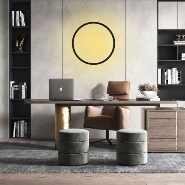 Modern Nordic Floor Lamp Living Room Decorative Circle Standing Rgb LED Tripod Round Floor Light - Imahe 6