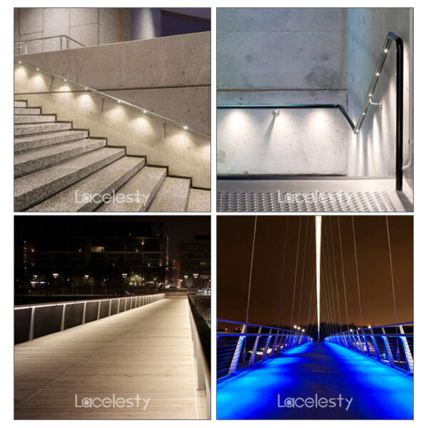 Stainless Steel Round square Handrail Light 2W Path Bridge Railing Stair Railing Led Handrail Light - Imagen 6