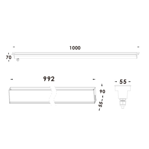 Recessed Garden Outdoor IP67 Waterproof Floor Deck Lamp LED Inground Light Linear Underground Light - صورة 2