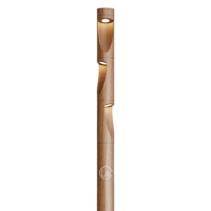 Wood Grain Garden Pole Light – Rotatable, Stylish Outdoor Illumination