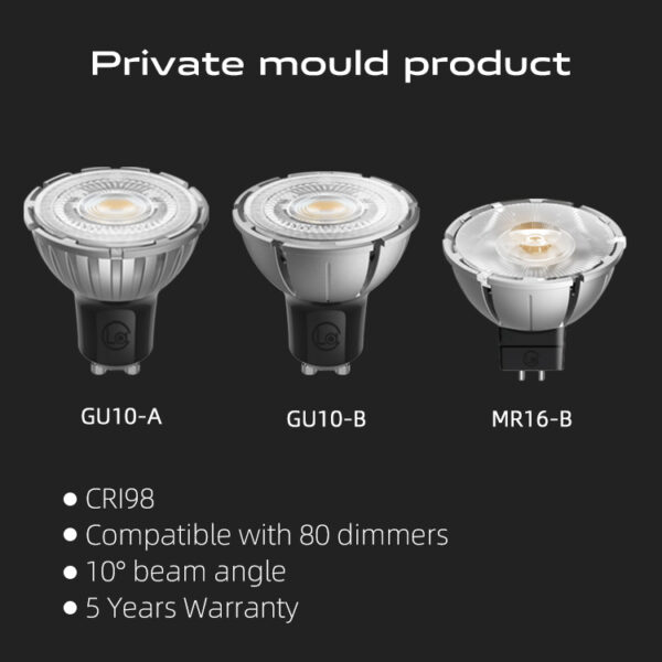 7W Gu10 Spotlight Narrow Beam 10 Degree Aluminum Gu10 Led Spot Light Bulb Cri 95 98 Dimmer Warm Dimmable Led Gu10 Mr16 Lamps - Image 4