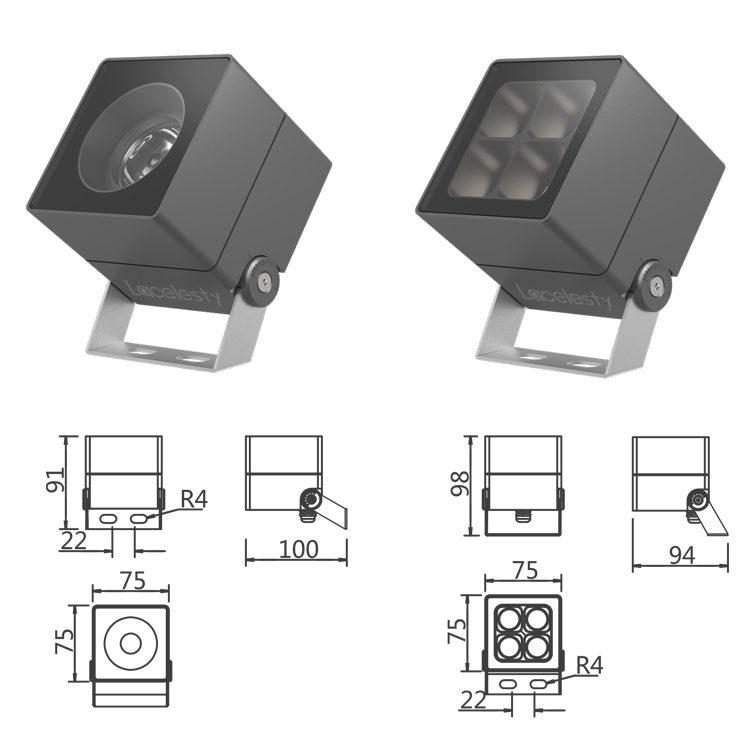 Anti-Glare Square Garden Spotlight 6W–10W | IP65 Outdoor Landscape Floodlight - Image 3
