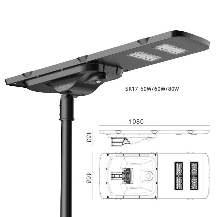 All in One Solar Street Light – Integrated Outdoor IP66 Waterproof Aluminum Fixture - Image 4