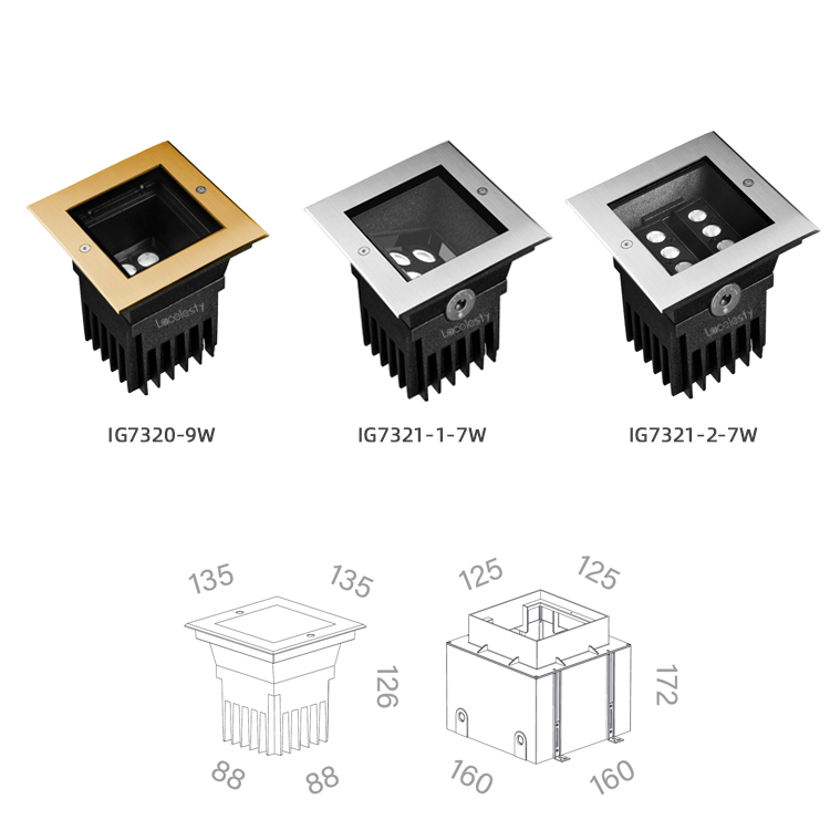 Adjustable Square Underground Light – IP67 Anti-Glare Inground Uplight - Image 2
