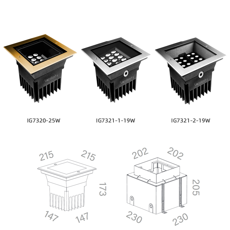Adjustable Square Underground Light – IP67 Anti-Glare Inground Uplight - Image 4