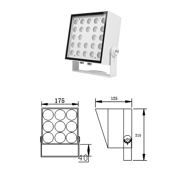 Square Surface-Mounted Floodlights – Architectural Outdoor Spot Lighting - Image 4