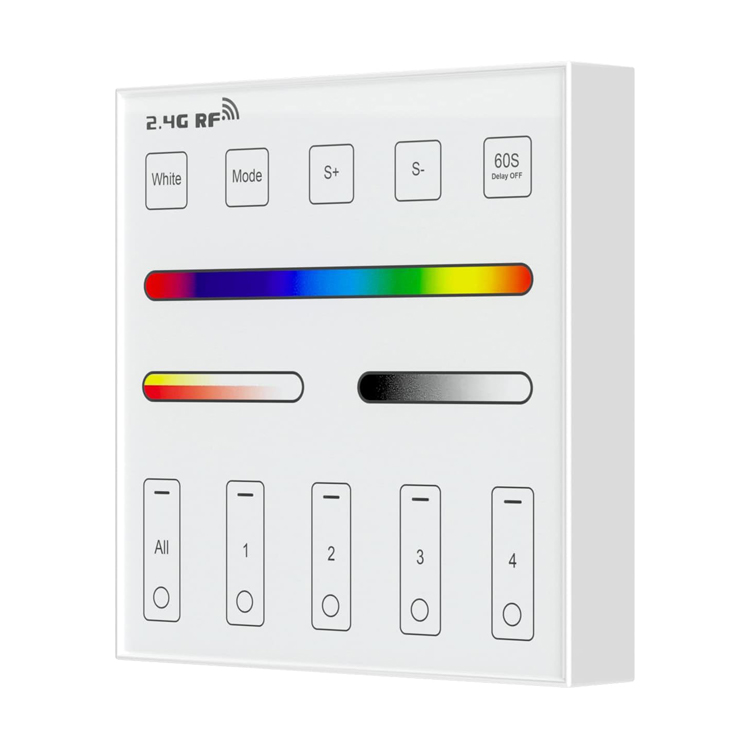 RGB RGBW RGBCCT Wireless 2.4G RF 4 Zones Wall Mounted Smart Panel