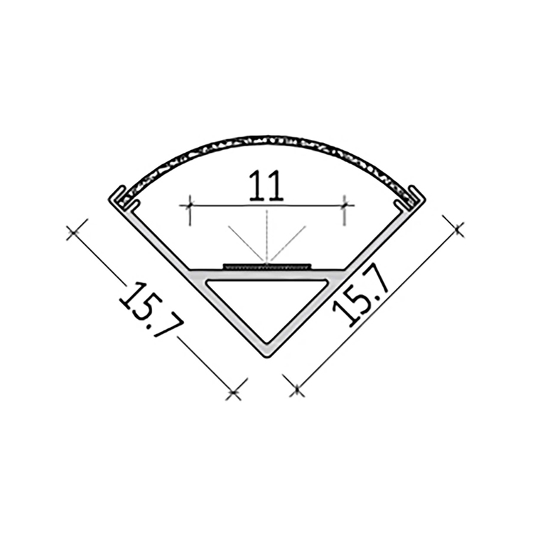 Corner LED Aluminium Profile M1616 15.7x15.7mm - Imagen 4
